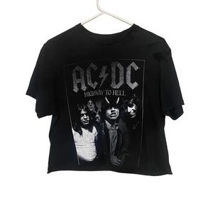 AC DC Highway to Hell Graphic cropped T shirt